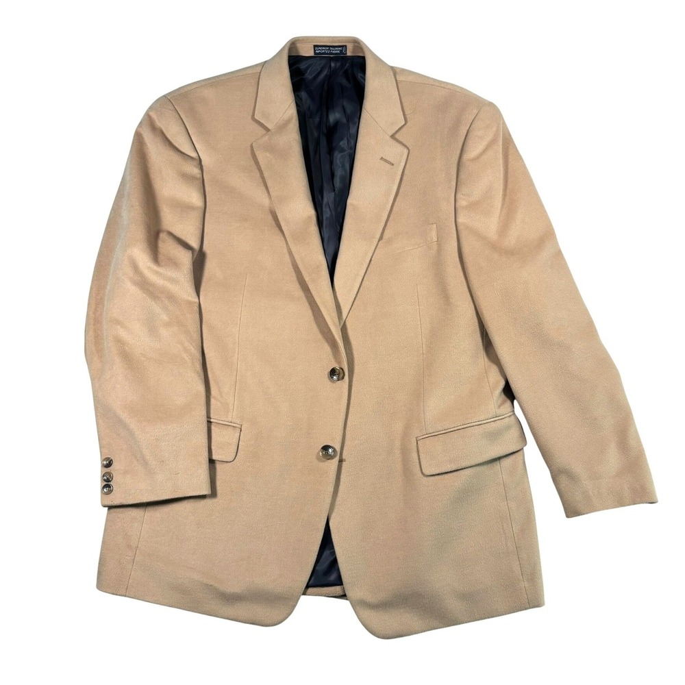 Nautica 44R Blazer Sport Coat Camel Tan Two Button Regular Fit Classic Old Money